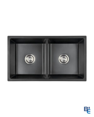 FREGADERO DELUX EMPOTRABLE DE DOS POZOS NANO NEGRO