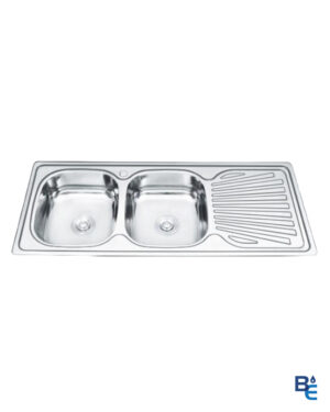 FREGADERO SOBREPUESTO DE DOS POZOS CON ESCURRIDOR